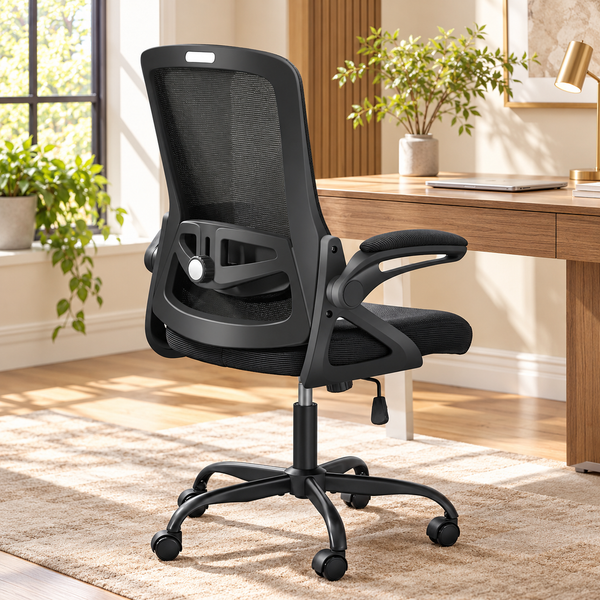 Ergonomic Mesh Office Chair with Adjustable Lumbar Support and Flip-Up Arms, 400 lb Capacity