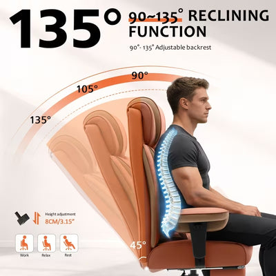 ORKA Big & Tall Ergonomic Office & Gaming Chair with Footrest & Reclining