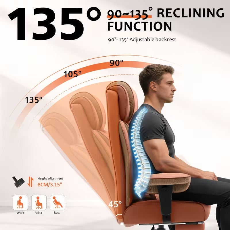 ORKA Big & Tall Ergonomic Office & Gaming Chair with Footrest & Reclining
