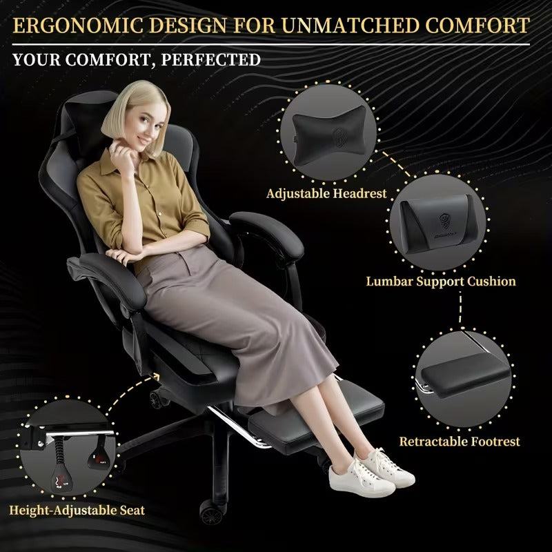 ORKA Nexus Gaming Chair with Massage Lumbar Support