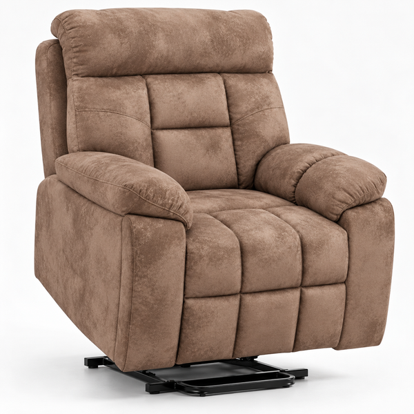 Large Power Lift Recliner with Extra-Wide Overstuffed Seat, Massage and Heat, 350 lb Capacity
