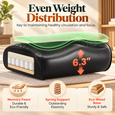 Memory foam seat cushion with even weight distribution