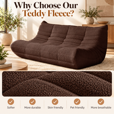 Soft, durable, pet-friendly and breathable teddy fleece close-up